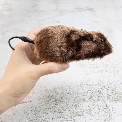 AUEAR 4 Pack Wind Up Mouse Racing Mini Plush Mice, Realistic Looking Pet with Twirling Tail
