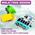 6 Pack Tub Works Vehicles Bath Cars Mold Free Bath Toys, | Sealed, No Hole Bath Toys Design Keeps Moisture Out | Soft