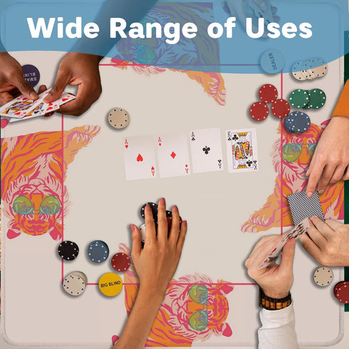 31.5 31.5 Preppy Pink and Orange Tiger Mahjong Mat for Table X in, Mahjong Gifts for Women, Maximalist Funky Retro