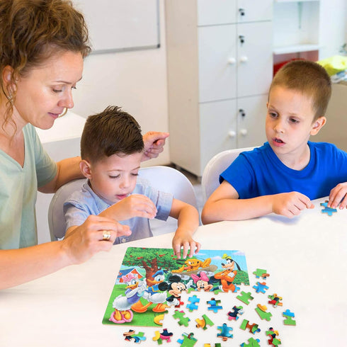Puzzles for Kids Ages 4-8 100 Pieces - Educational Learning Jigsaw Puzzles in Metal Box for Boys and Girls