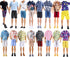 15pcs Pack 5pcs 5pcs +5 12inches E-TING Fashion Clothes = Casual Outfit + Pants Pairs Shoes for Boy Doll Random Style