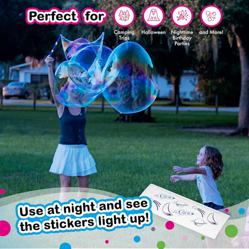 WOWMAZING Giant Bubble Kit: Space - Includes Wand, 2 Big Bubble Concentrate Pouches, Outdoor Toy for Kids