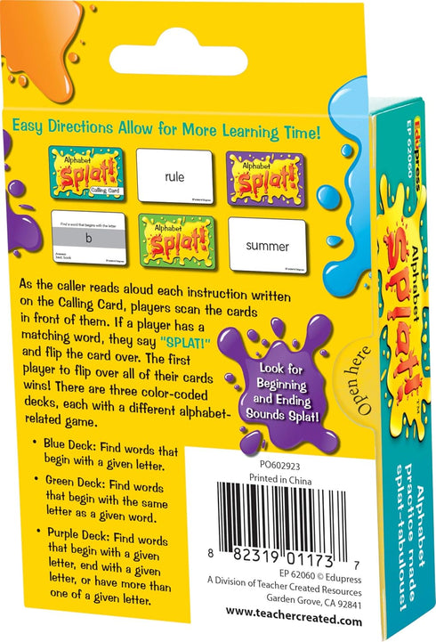 Teacher Created Resources Alphabet Splat Game - Size 6 5/8" x 3 5/8" x 1 1/4"