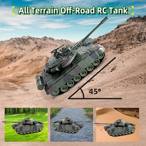 Glorryearst 1:28 9 RC Tank Scale Channel Remote Control Toy with Realistic Sounds and Lights,Radio Control Military