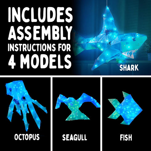 Shimmer Creatto: Shark & Ocean Pals Light-Up Craft Puzzle from Thames & Kosmos