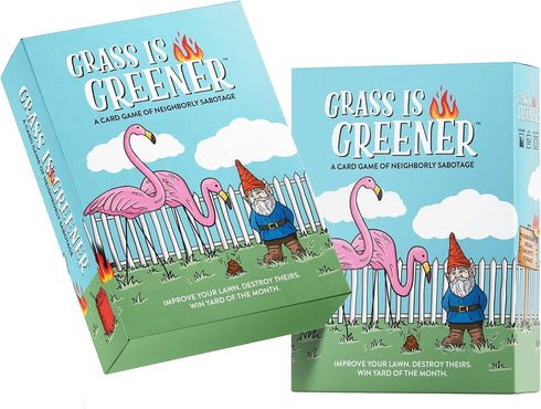 13+, 2-6 Blue Star Press: Grass is Greener - A Card Game of Neighborly Sabotage, Strategize & Scheme, Humorous Family