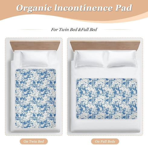 siphylline 52" 34" White Blue Mottled Retro Extra Large Resuable Potty Training Pad Water Resistant Potty Training Pads