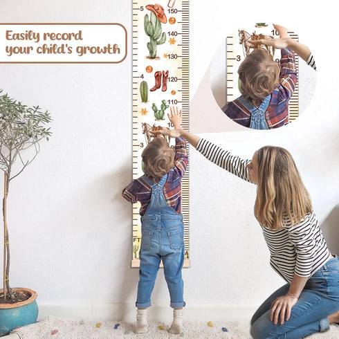 Guawubiang Height Chart for Wall Decor, Cowboy Decor Height Chart for Boys, Height Measurement Chart for Wall Art