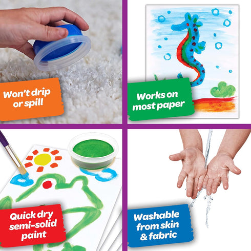 Crayola Spill Proof Paint Set, Washable Paint for Kids Ages 3-6