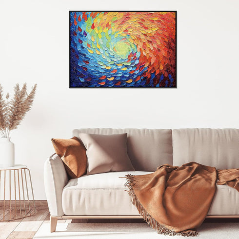 1000 27.5"x19.6" Hopgo Piece Puzzle for Adults, Colorful Gradient Rainbow Jigsaw Puzzle, Art Painting Difficult Puzzles