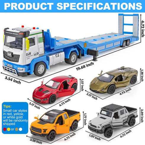 VijiSuki Set Die-cast Semi Truck Toys w/Semi Truck, Pickup, Racing Car, Alloy Engineering Transport Vehicles Toys