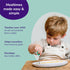 doddl Baby and Toddler Plate with Non-Slip Base, Ergonomic Dishes for Self Feeding, Dishwasher Safe, BPA Free (White &
