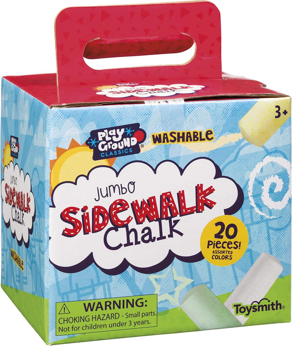 Toysmith Jumbo Sidewalk Chalk, Assorted Colors (Packaging May Vary) for Boys & Girls Ages 3+