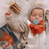 PaciBuddy Crab Pacifier Holder - Plush Toy with Detachable Pacifier, Universal Adapter for 0+ Months