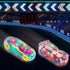 ArtCreativity Light Up Transparent Toy Cars - Set of 2 Bump and Go Toy Cars with Colorful Moving Gears and Music