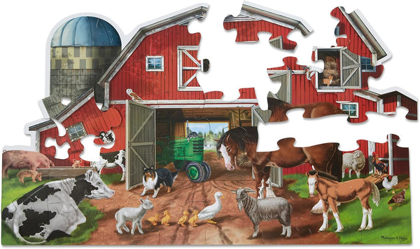 Melissa & Doug Busy Barn Shaped Jumbo Floor Puzzle (32 Pieces, 2