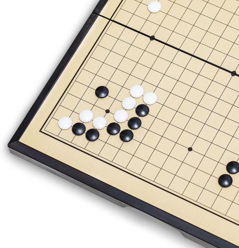 Set 11 inches Set, (19 19) Go Game - Foldable, Portable and Travel x Strategic Magnetic Board Game (weiqi)
