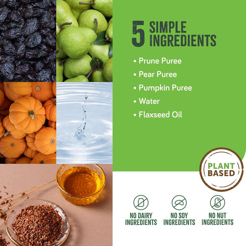 4 oz (Pack 12) Real Food Blends Mini - Prunes, Pears & Pumpkin - Pureed Fruit Snack Blend for Tube Feeding with Fruits