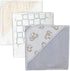 6 Set Hooded Baby Bath Towel and Washcloth Piece for Newborns Infants & Toddlers, Boys & Girls Baby Hooded Towels