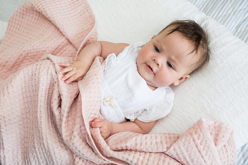 Waffle Weave Soft Cotton Baby Blanket by Lulujo