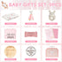 Set Set Shower Gifts Basket Gift for Newborns New Born Gift Pink Gift Basket with Rattle Swaddle Blanket Decision Coin