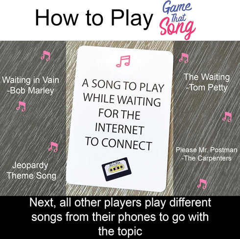 80's Mix Expansion - 50 New Cards for Music Card Game, Fun for Family, Adults, and Teens