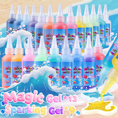 Albxiu 4-8-12, 22 22 3+ Aibxiu Magic Water Elf Toy Kit, Crafts for Kids Ages Aqua Fairy Water Gel with Gels, Sea