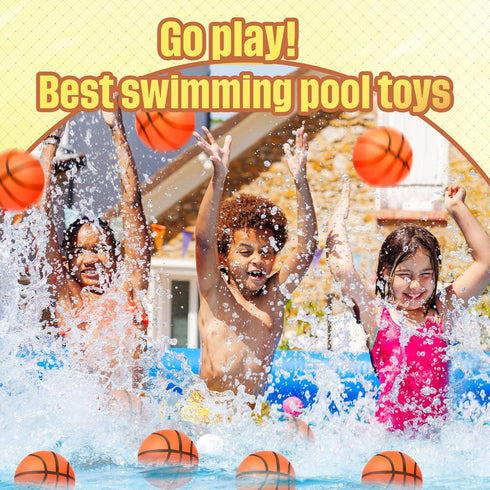 Sratte 30 Mini Inflatable Basketballs, 4 Inches Small Basketballs for Kids, Party Sports Game Hoops Beach Pool Supplies