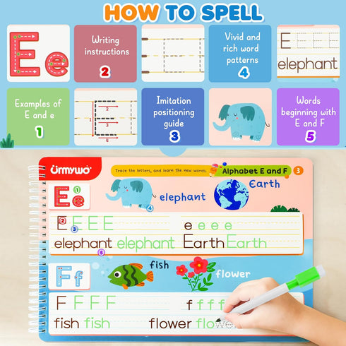 2 3 4 5 Preschool Learning Activities Kindergarten Workbooks, Toddler Alphabet Learning Educational Toys for Year Old