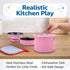 Set, 11 Set Kids Stainless Steel Play Kitchen Piece Pretend Play Pots and Pans Toy Cookware with Utensils & Pot Holder