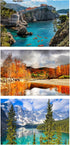 MISITU Mini Puzzles for Adults, 150 Pieces Small Jigsaw Puzzles, Challenging Travel Games, Pack of 3 Forest Lake Puzzles