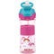 Nuby Thirsty Kids Push Button Flip-it Soft Spout Water Bottle, Easy Grip Band, Pink Rainbows, 12 Ounce