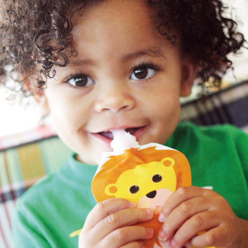 Squooshi Reusable Baby Food Pouches for Toddlers, BPA Free Plastic, Food Safe, Freezer Safe for Applesauce Yogurt