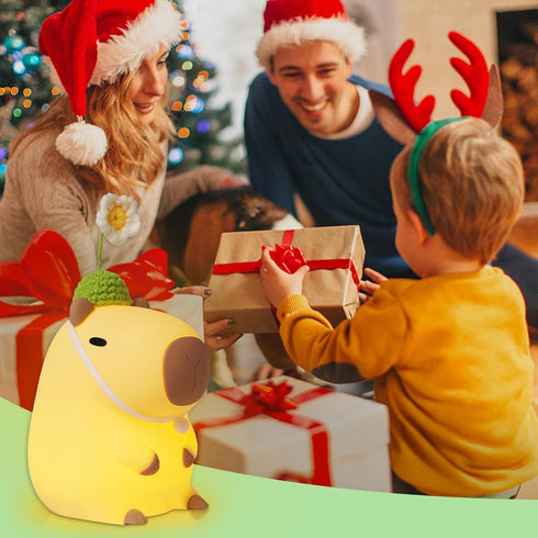 Attivolife Capybara Night Light for Kids - Cute Animal Soft Silicone LED Lamp, Dimmable Timer, Portable Rechargeable
