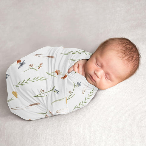 Sweet Jojo Designs Boho Floral Garden Flower Girl Baby Swaddle Blanket Infant
