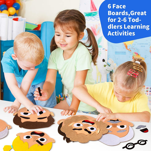 116 6 3+ Craftstory Pcs Feeling & Emotions Busy Board Sensory Toys for Toddlers - Family Face Boards