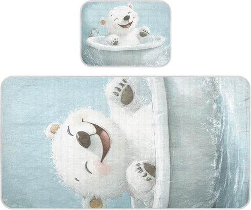 EtherSpher Cute Polar Bear Retro Bathtub Cooling Baby Mattress pad Waterproof 28" x