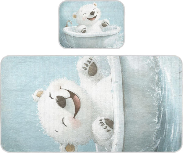 EtherSpher Cute Polar Bear Retro Bathtub Cooling Baby Mattress pad Waterproof 28" x
