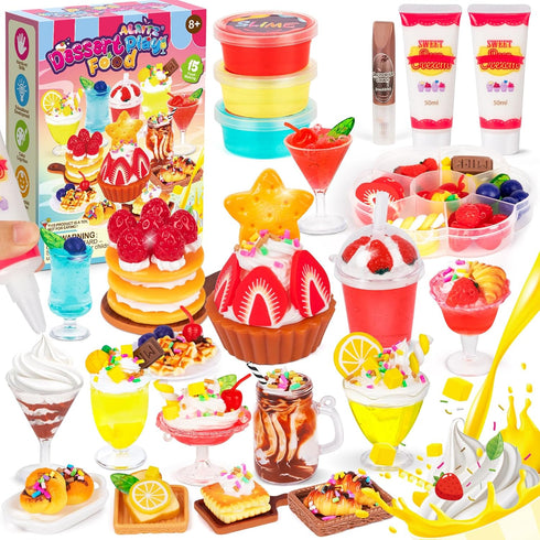 Alritz Making Miniature Food Toys Set, Mini Desserts Drinks Maker Craft Kit,