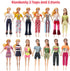 13 Pcs Doll Clothes and Accessories for 11.5 Inch Girl Dolls, Including Dresses, Tops, Pants, and Pajamas