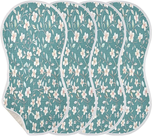 YETTASBIN Little Flower Muslin Baby Burp Cloth, Super Soft Absorbent Cotton Burp Rag Baby Bibs Feeding Cloth