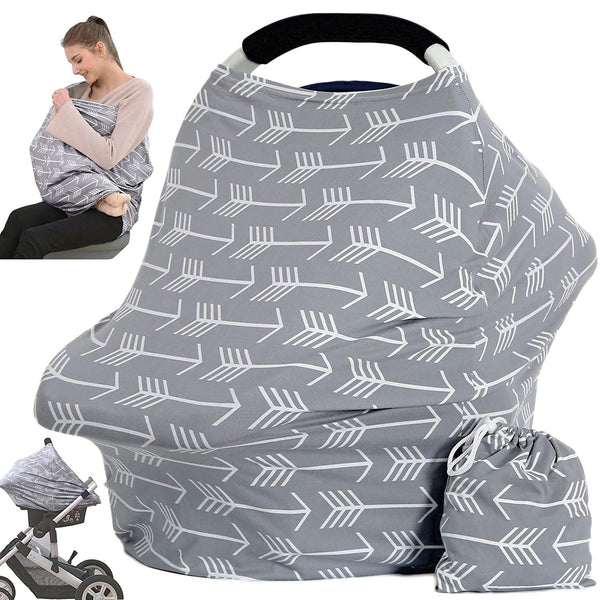 Multi Use Car Seat Canopy Breastfeeding Cover - Baby Stroller and Carseat Cover, Boys and Girls Shower Gifts (Classical