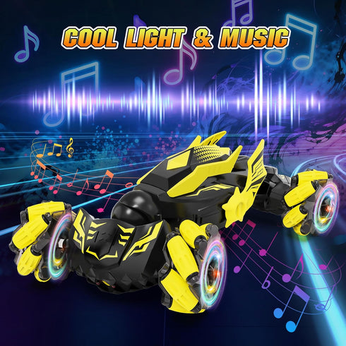 2.4GHz 4WD 6-12 360 Gesture Sensing RC Stunt Car, Remote Control Car Toys for Boys Years Old, Hand Controlled Remote