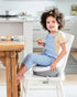 Sleek Grey/White Booster Seat for Dining Tables