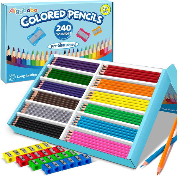 240 Count Colored Pencils Bulk for Classrrom, Color Pencils for Kids in