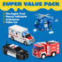 JOYIN 4 Packs Emergency Vehicle Toy Playsets, Friction Powered Vehicles with Light and Sound, Including Fire Truck,