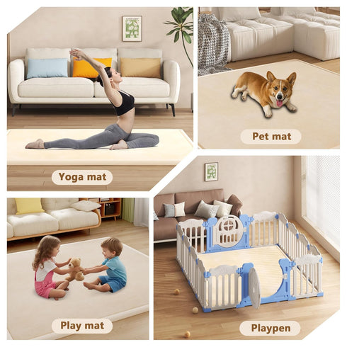1.3'' Tummy 50''x 50'' Floisdace Baby Play Mat for Floor, Thick Memory Foam Time Mat - Super Soft Coral Velvet Nursery