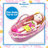 June Garden Cozy Dream Doll Bassinet - Portable Carrier for Baby Dolls up to 14", Soft Pillow & Safety Buckle
