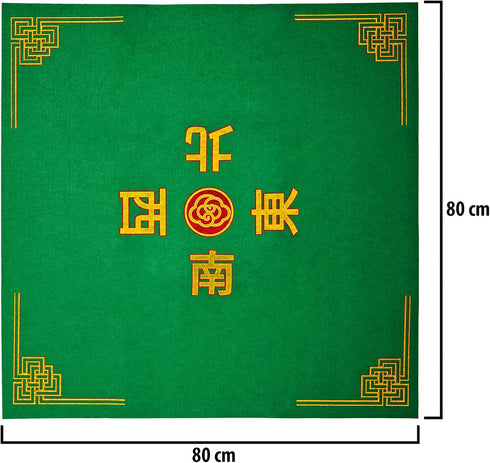 30" 30" 2-n-1 2-4 Mahjong and Pai Gow Poker Play Mat - x Green Felt Double Sided Mat - Table Cover for Classic Chinese
