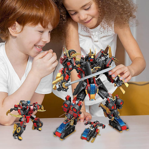QLT QIAOLETONG 12 in 1 Transforming Mecha Robot Building Set - 542 PCS Compatible with Lego